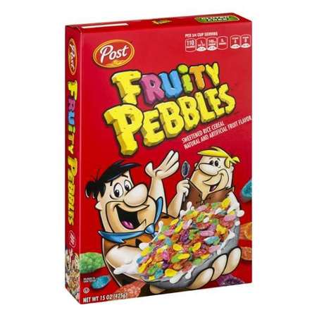 POST Post Fruity Pebbles Sweetened Rice Cereal Box 15 oz., PK12 88011
